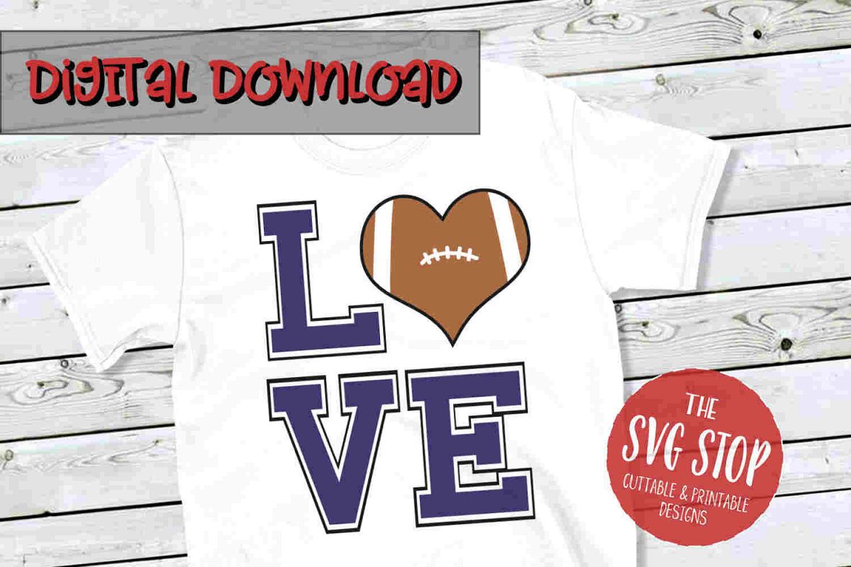 Love Football 3-SVG, PNG, DXF example image 1