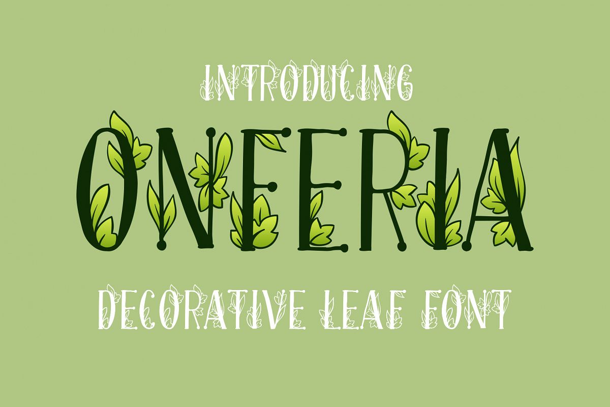 Onferia - decorative leaf font example image 1