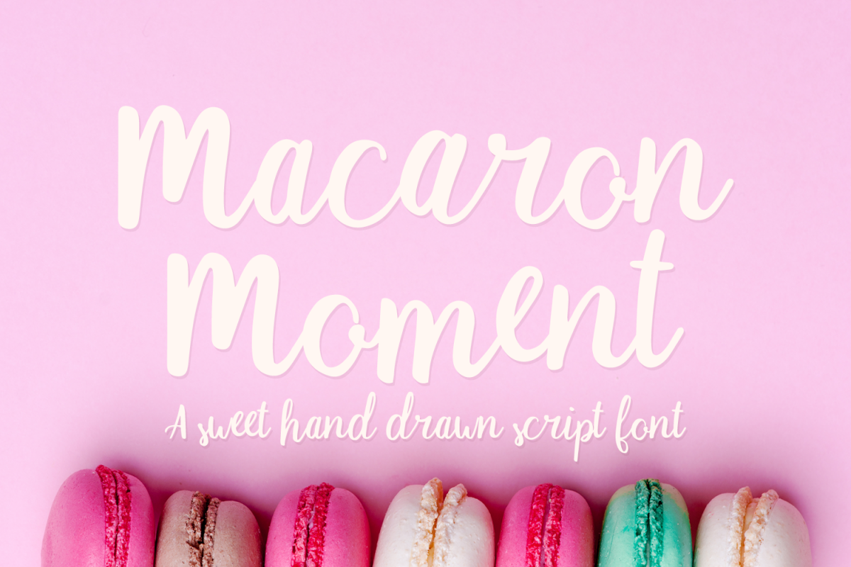 Macaron Moment - a sweet hand drawn script font example image 1