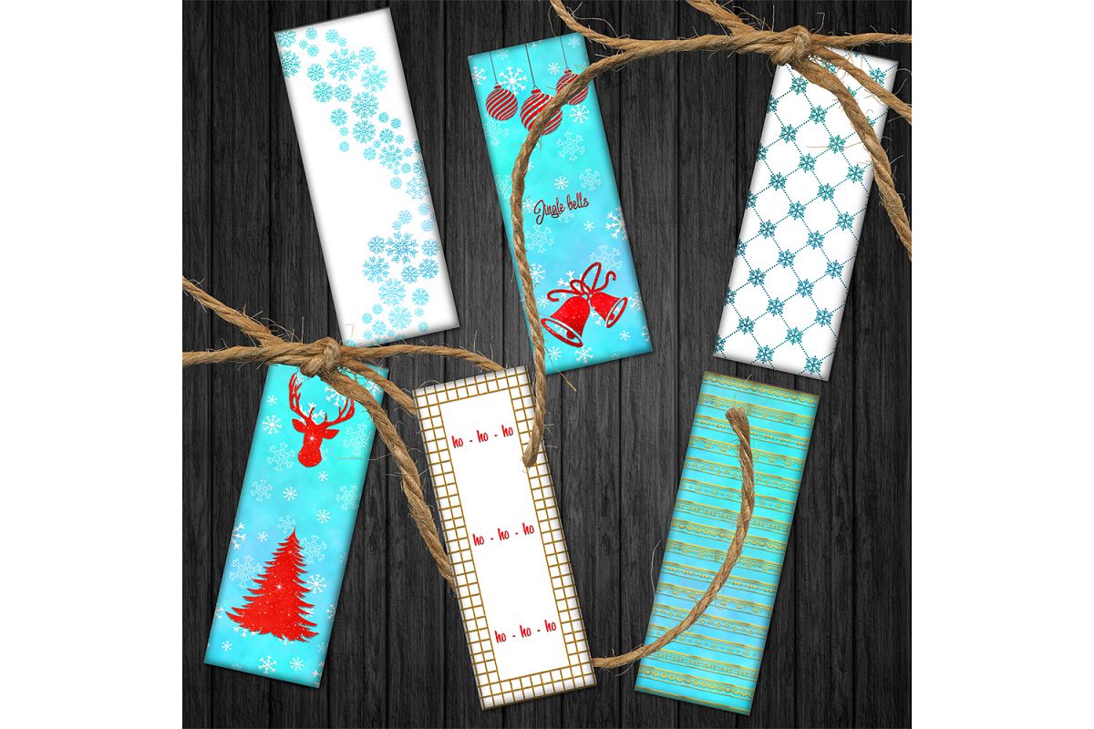 Winter Bookmarks,Christmas Tree Bookmarks, Printable Images example image 1