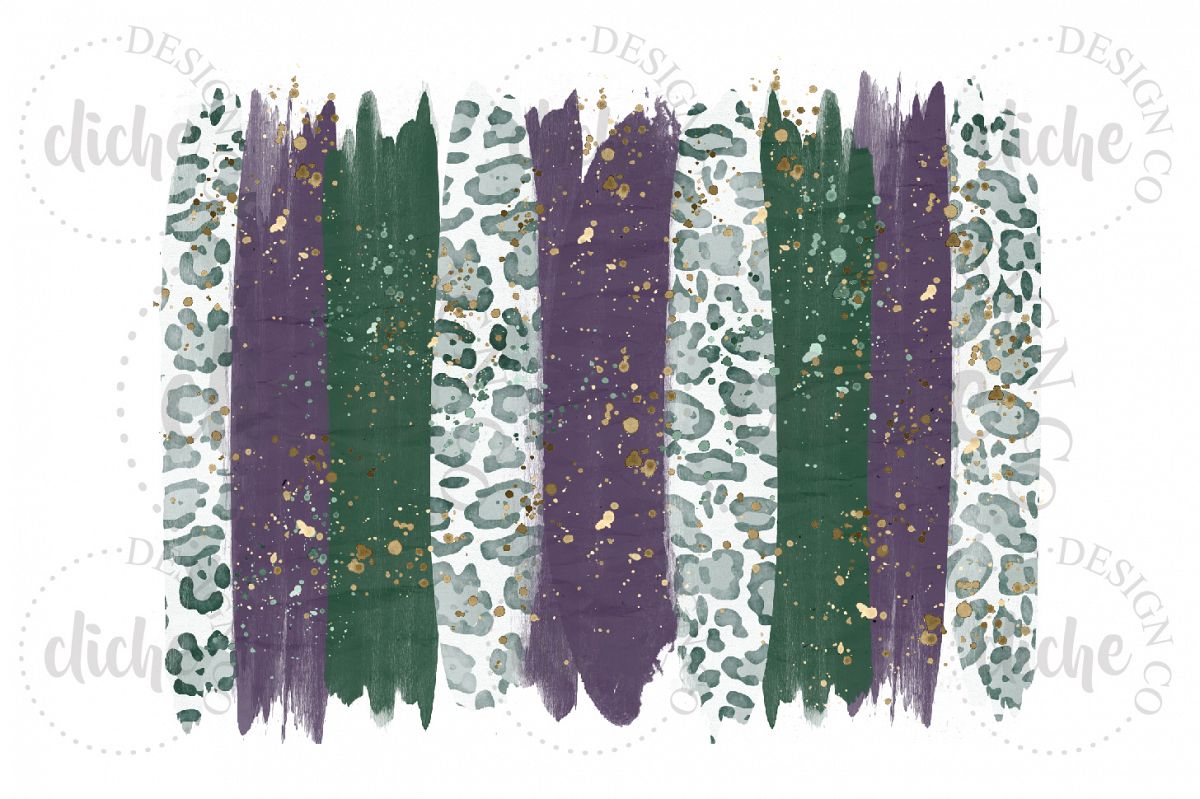 Purple Green Paint Stroke Sublimation Design Background example image 1