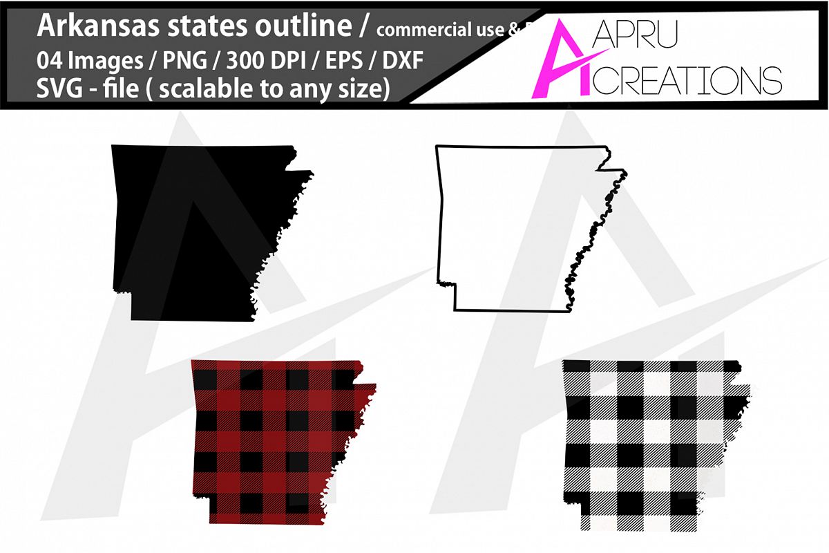 arkansas vector map / arkansas outline / arkansas plaid example image 1
