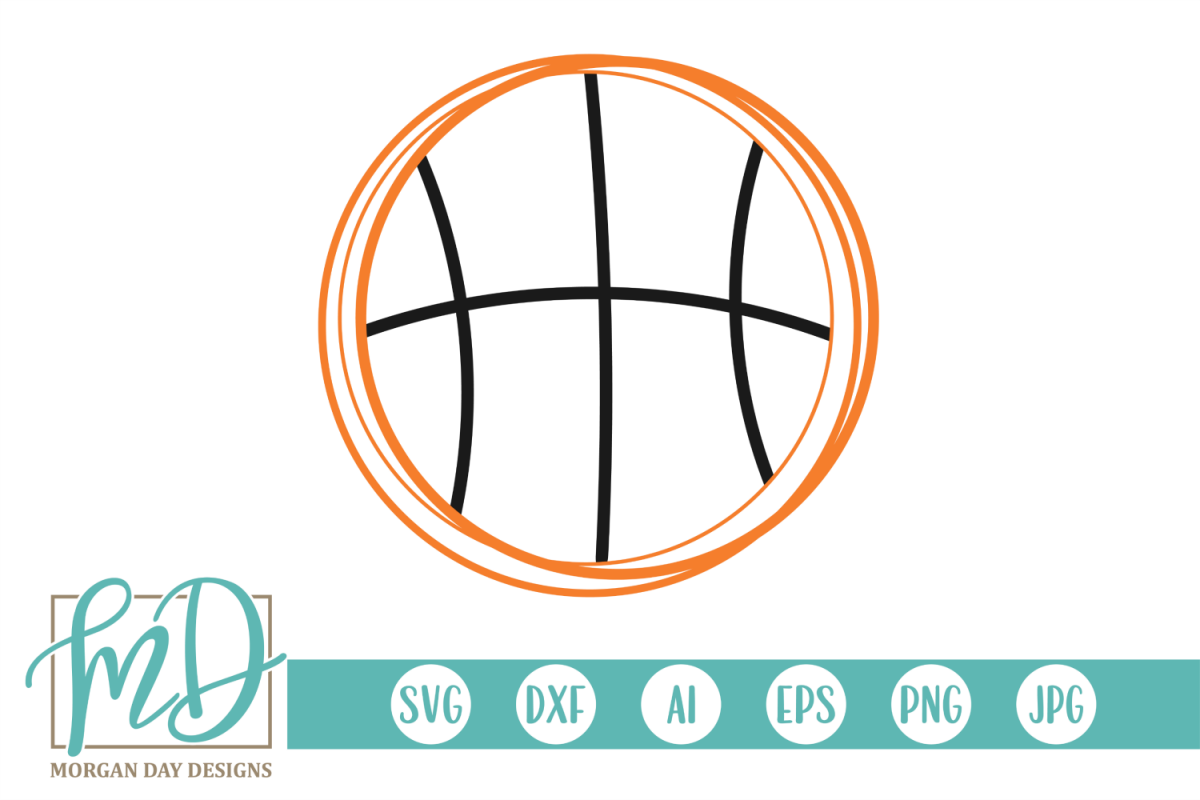 Basketball Outline SVG, DXF, AI, EPS, PNG, JPEG example image 1
