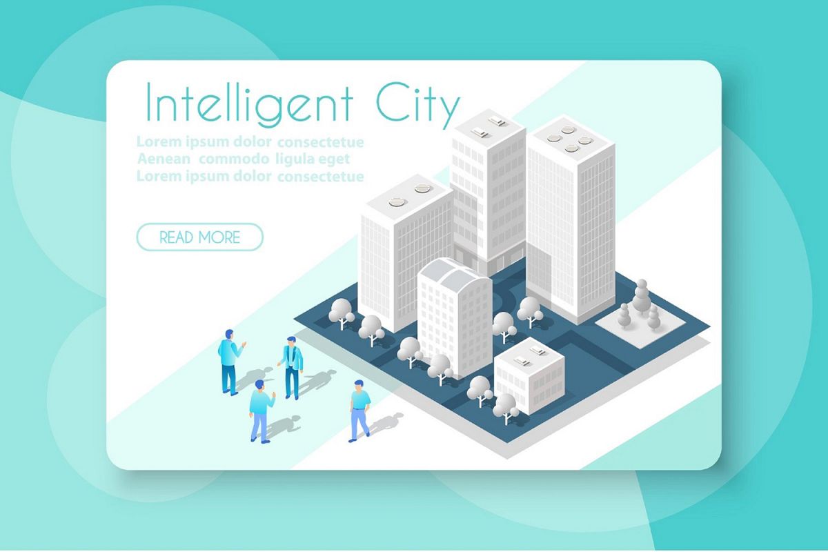 The isometric city with skyscraper example image 1