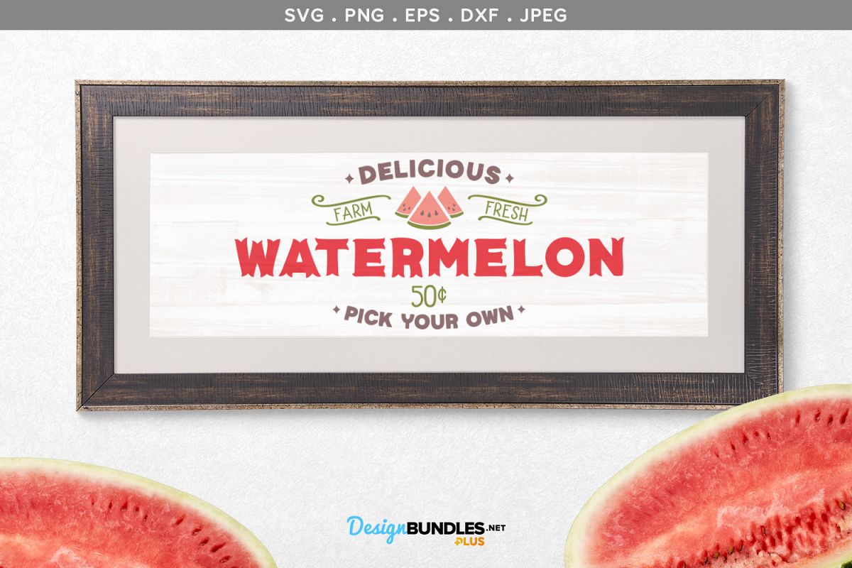 Delicious Watermelon - svg & printable example image 1