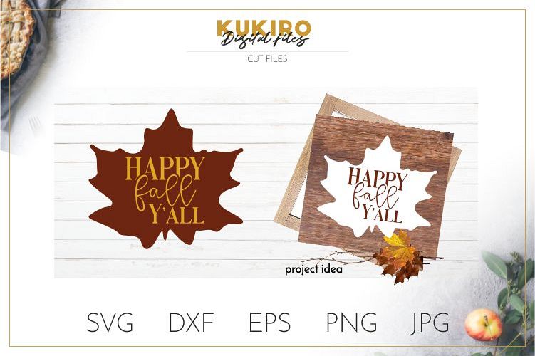 Happy Fall Y'all SVG Cut file - Thanksgiving SVG example image 1