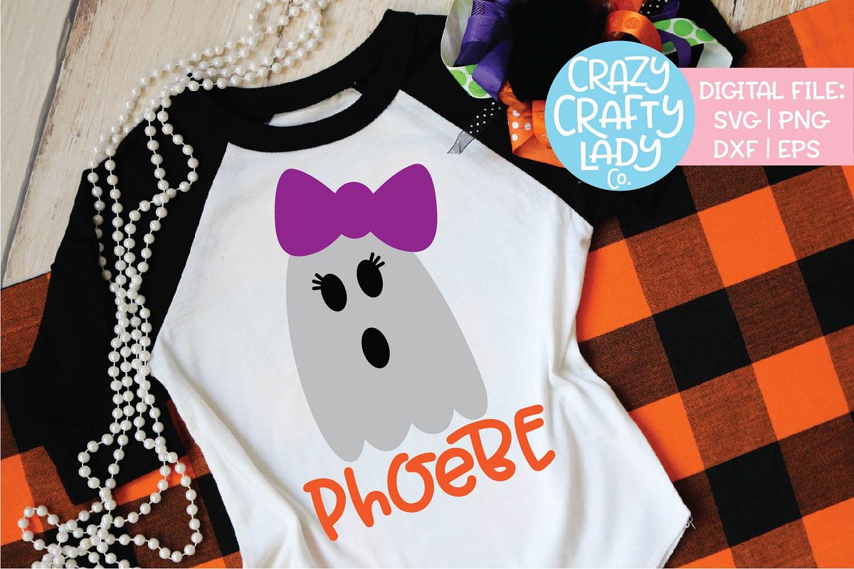 Girl Ghost Halloween Fall SVG DXF EPS PNG Cut File example image 1