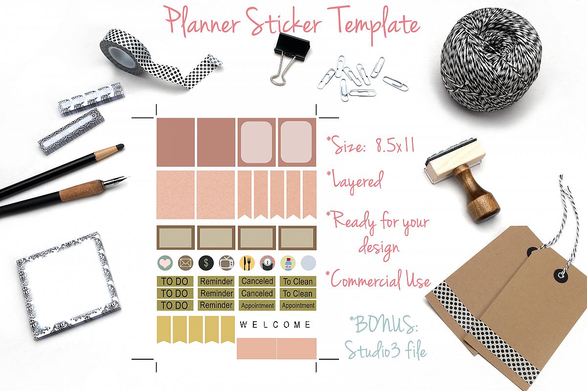 Planner Stickers Template 1 example image 1