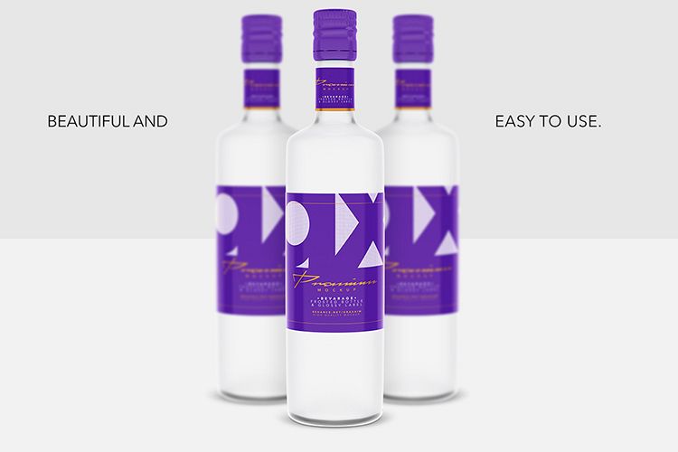Beverage - Bottle Glass - Frosted - Glossy Label example image 1