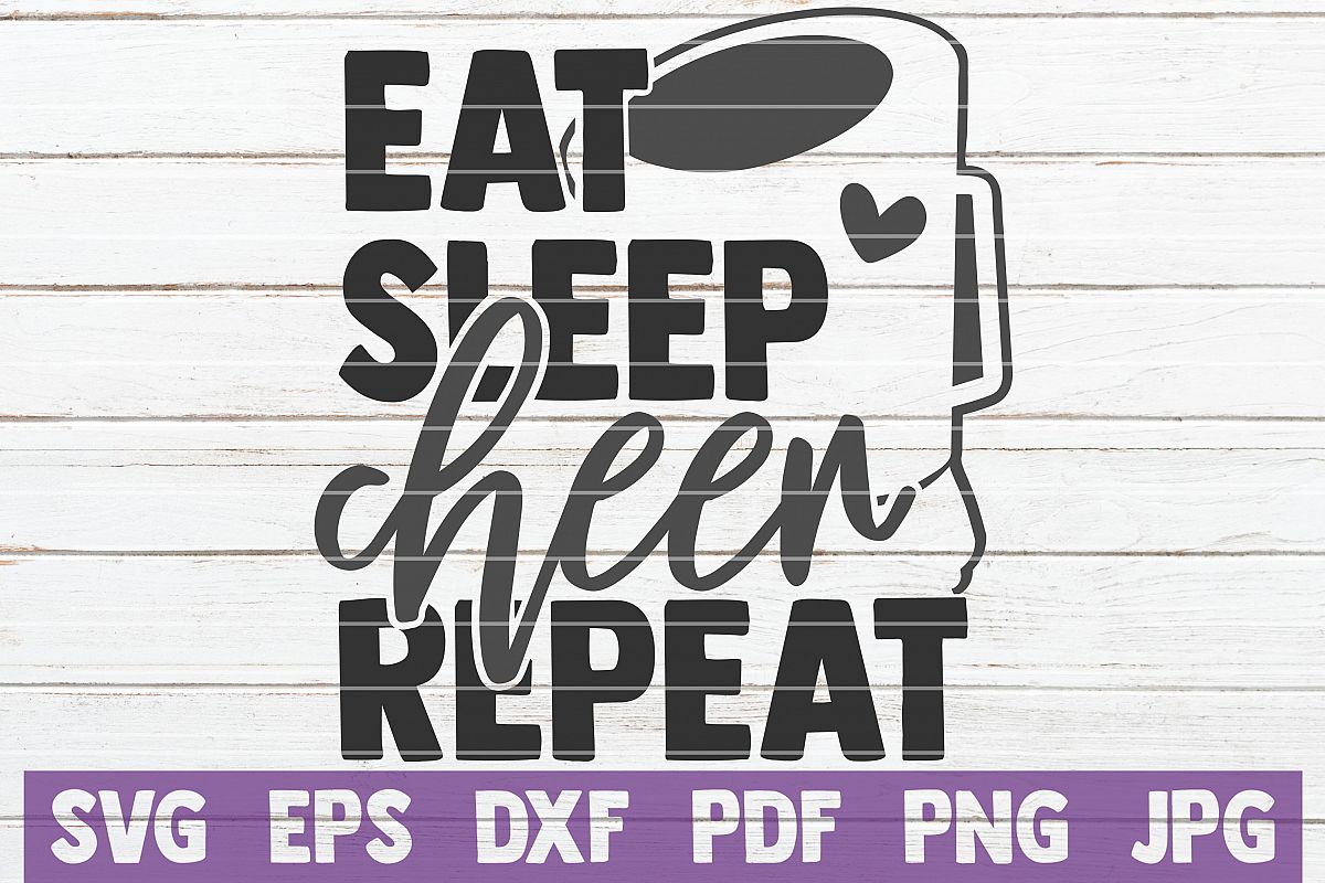 Eat Sleep Cheer Repeat SVG Cut File | commercial use example image 1