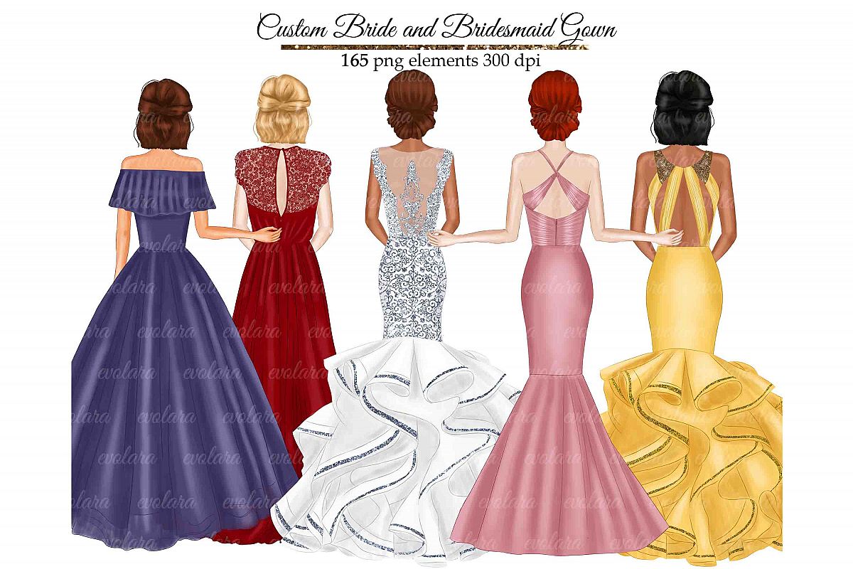 Bride Clipart Bridesmaid Clipart Best Friends Wedding example image 1