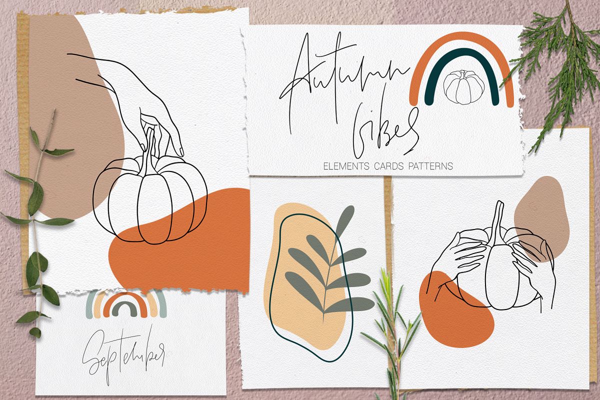Autumn Vibes. Line art example image 1