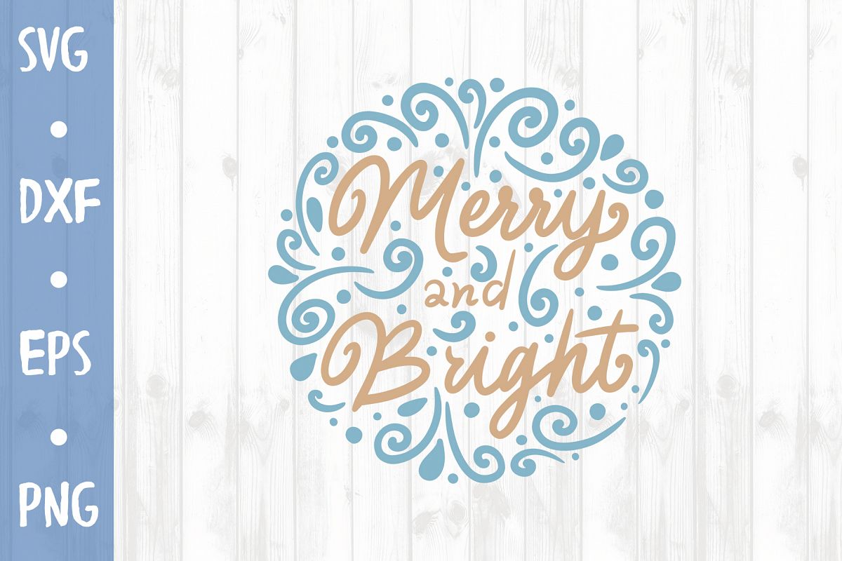 Merry and bright SVG CUT FILE example image 1