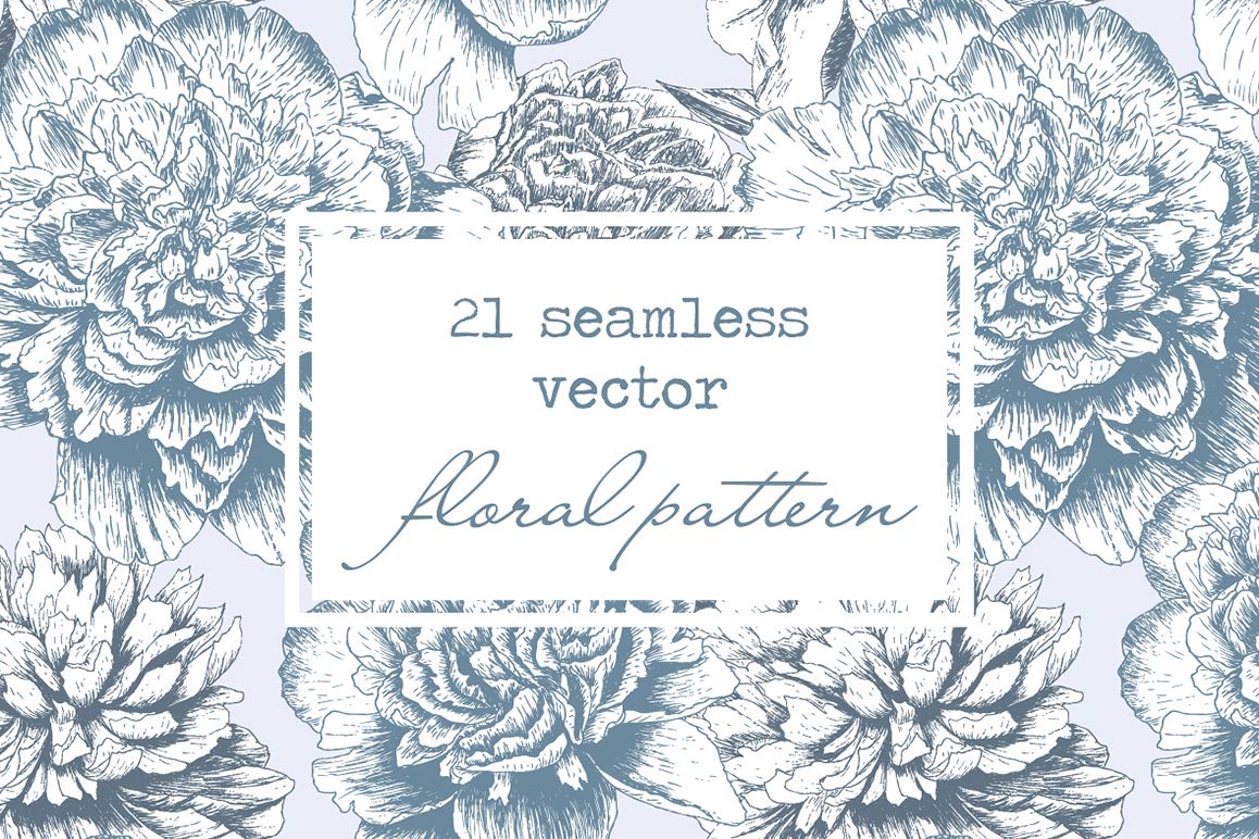 Hand Drawn Floral Vector Patterns example image 1