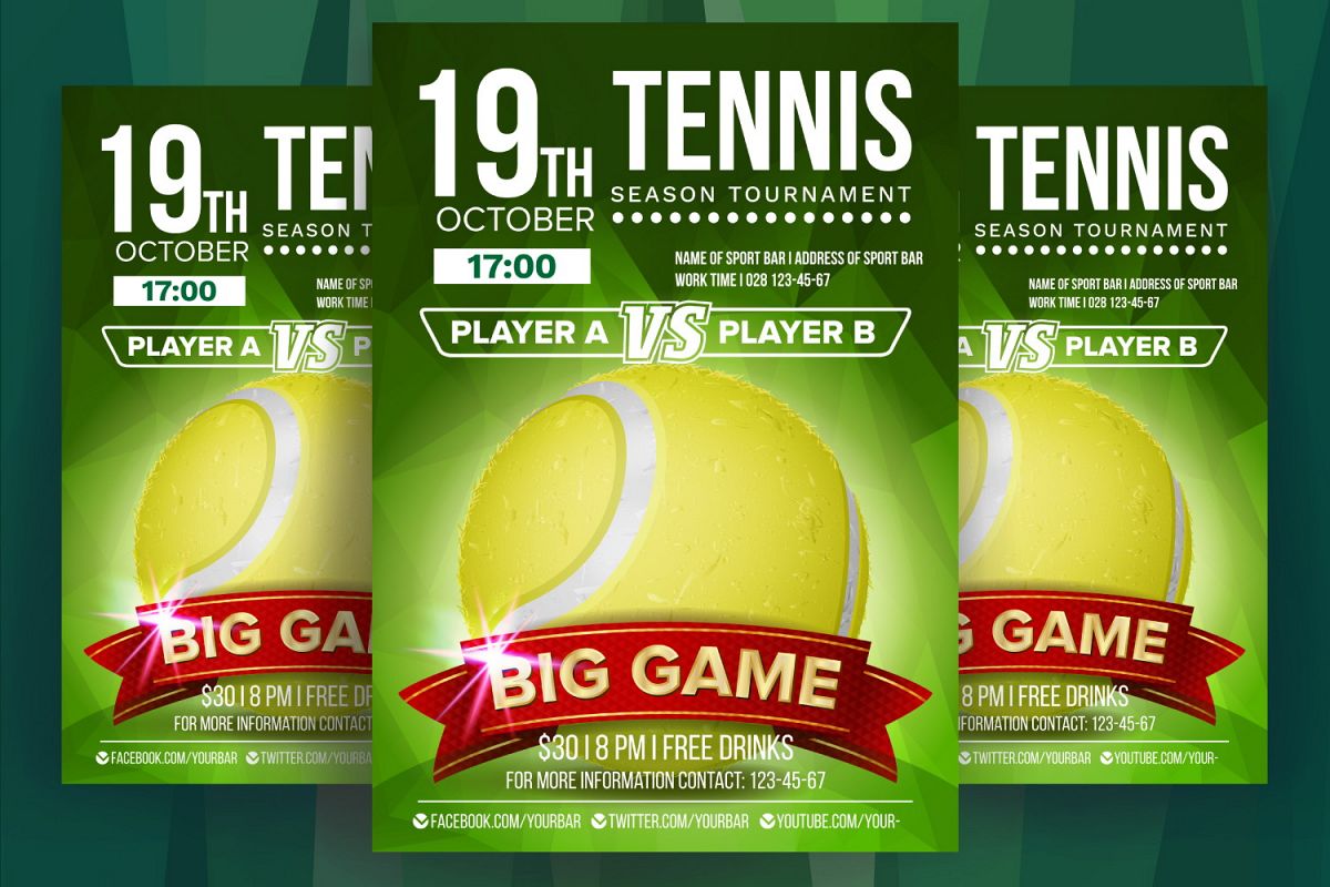 Tennis Poster Vector example image 1