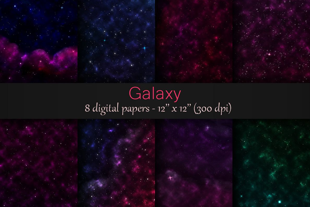 Galaxy Digital Paper, Nebula paper, Space background example image 1