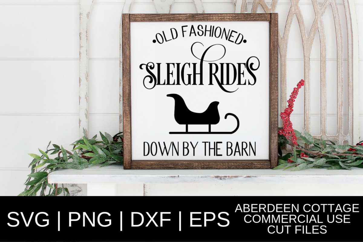 Old Fashioned Sleigh Rides 3 SVG | PNG | DXF | EPS example image 1