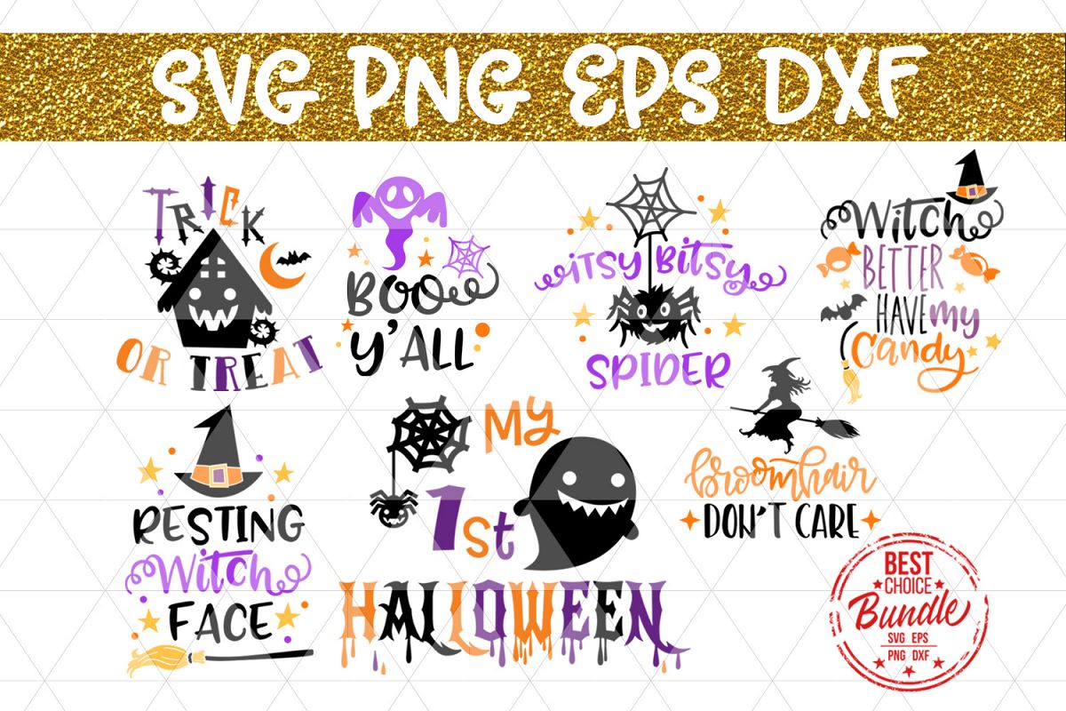 Download Halloween SVG File, Witch SVG, Trick or Treat DXF, EPS, PNG