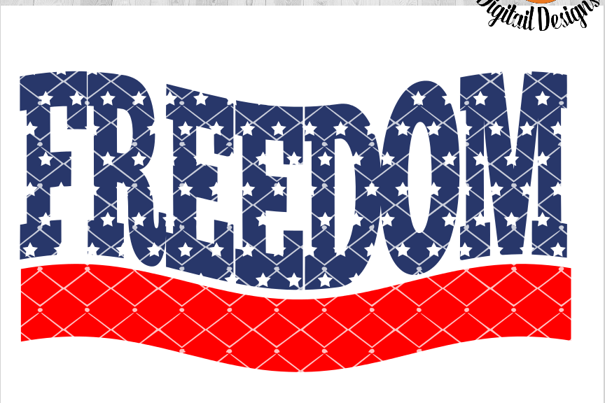 Freedom Word Art SVG - png - eps - dxf - ai - fcm - Patriotic SVG