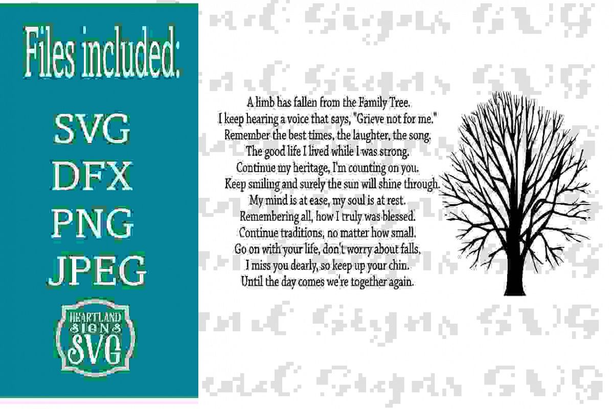 A Limb Has Fallen From Our Family Tree Sympathy SVG example image 1