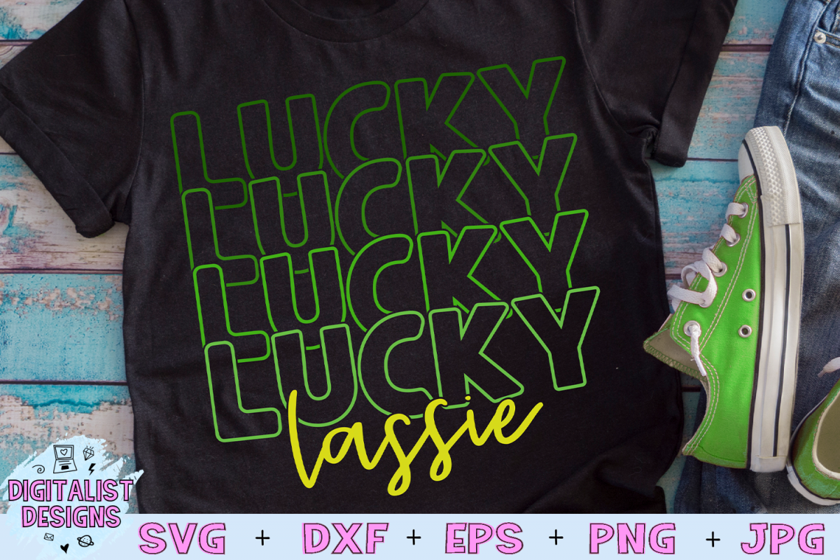 Lucky Lassie SVG | St. Patrick's Day SVG example image 1