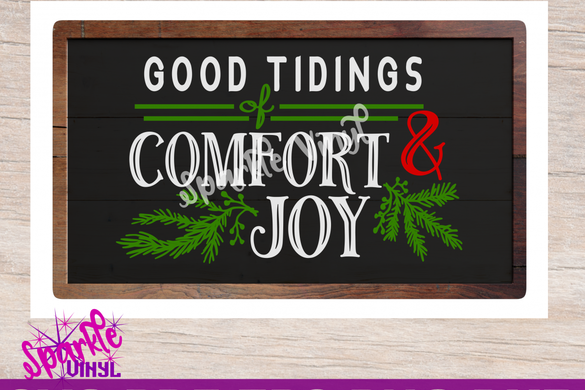 SVG Christmas Comfort and Joy DIY Sign stencil farmhouse example image 1
