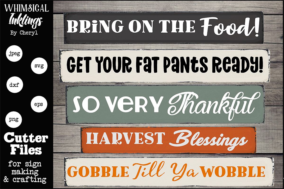 So Very Thankful-Thanksgiving SVG Set example image 1
