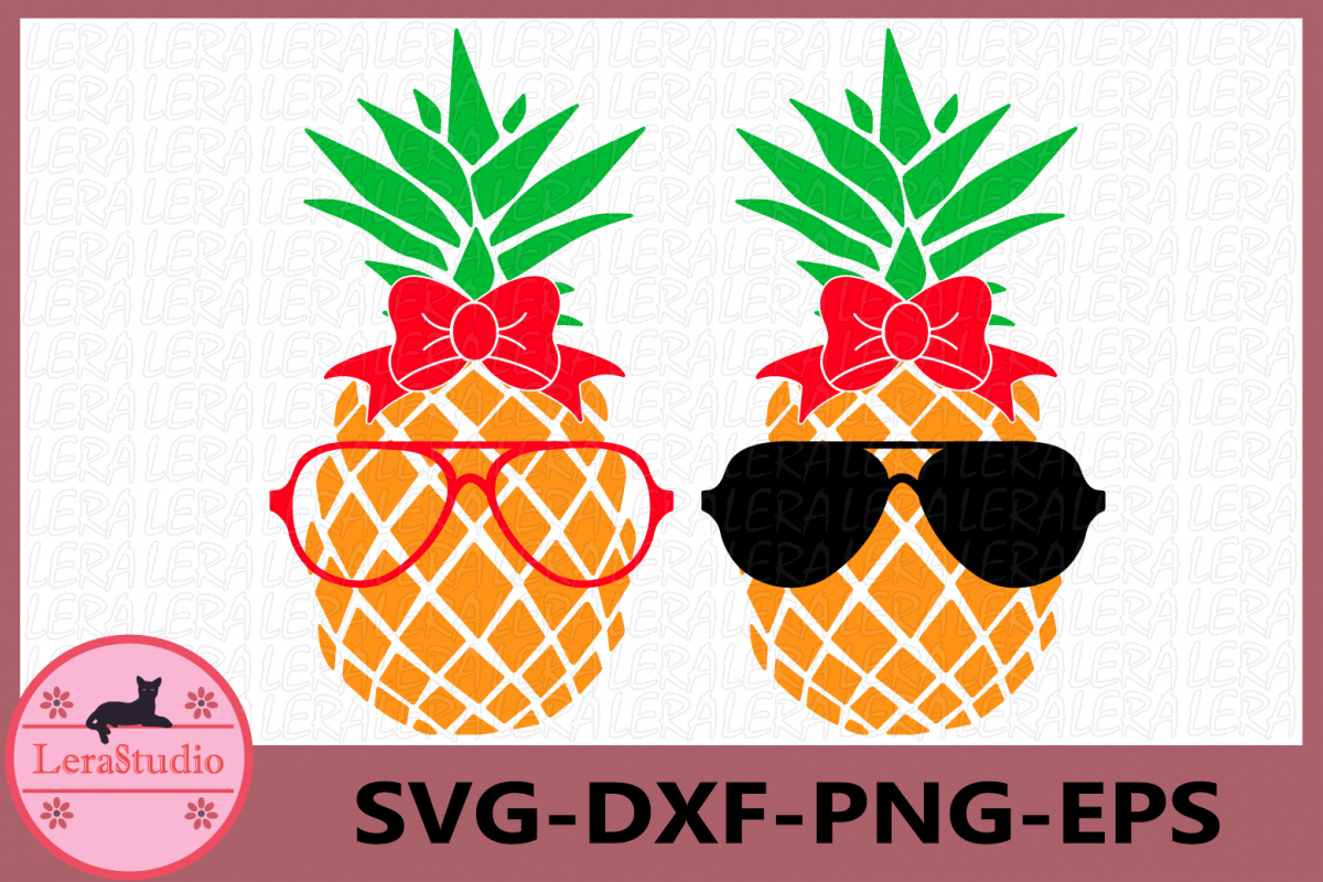 Pineapple with glasses SVG, Pineapples SVG, cut files example image 1