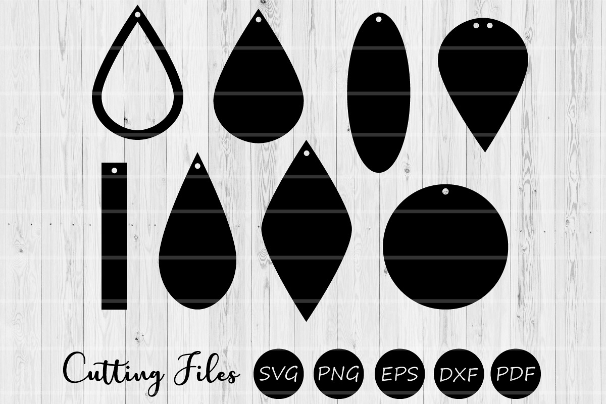 16 Earring digital designs | SVG cut files | Leather earring example image 1