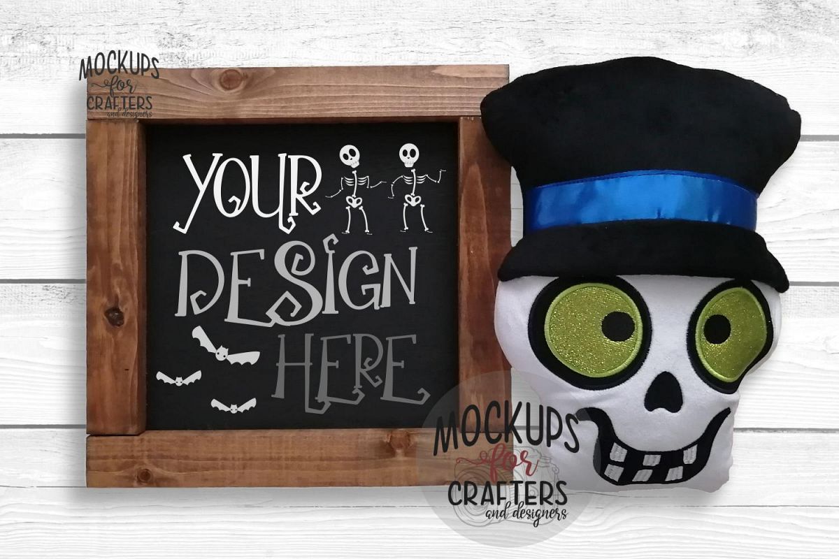 Wood Sign Mock-Up - Halloween theme - Dollarama Stuffie example image 1