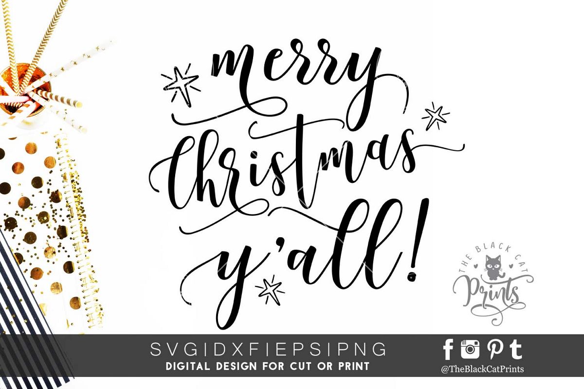 Download Merry Christmas Yall! SVG DXF PNG (33889) | Cut Files ...