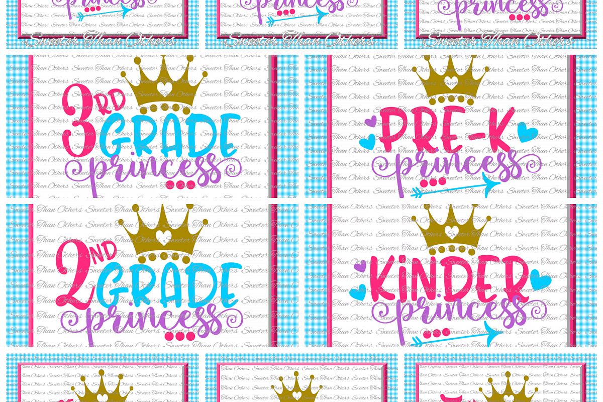 School Princess SVG Bundle Kindergarten First Day of School example image 1