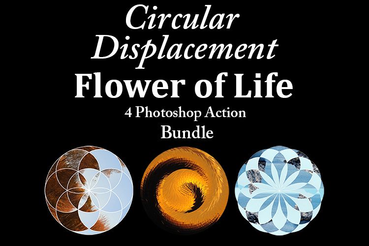 Flower of Life - 4 Photoshop Circular Dispalcement Actions example image 1