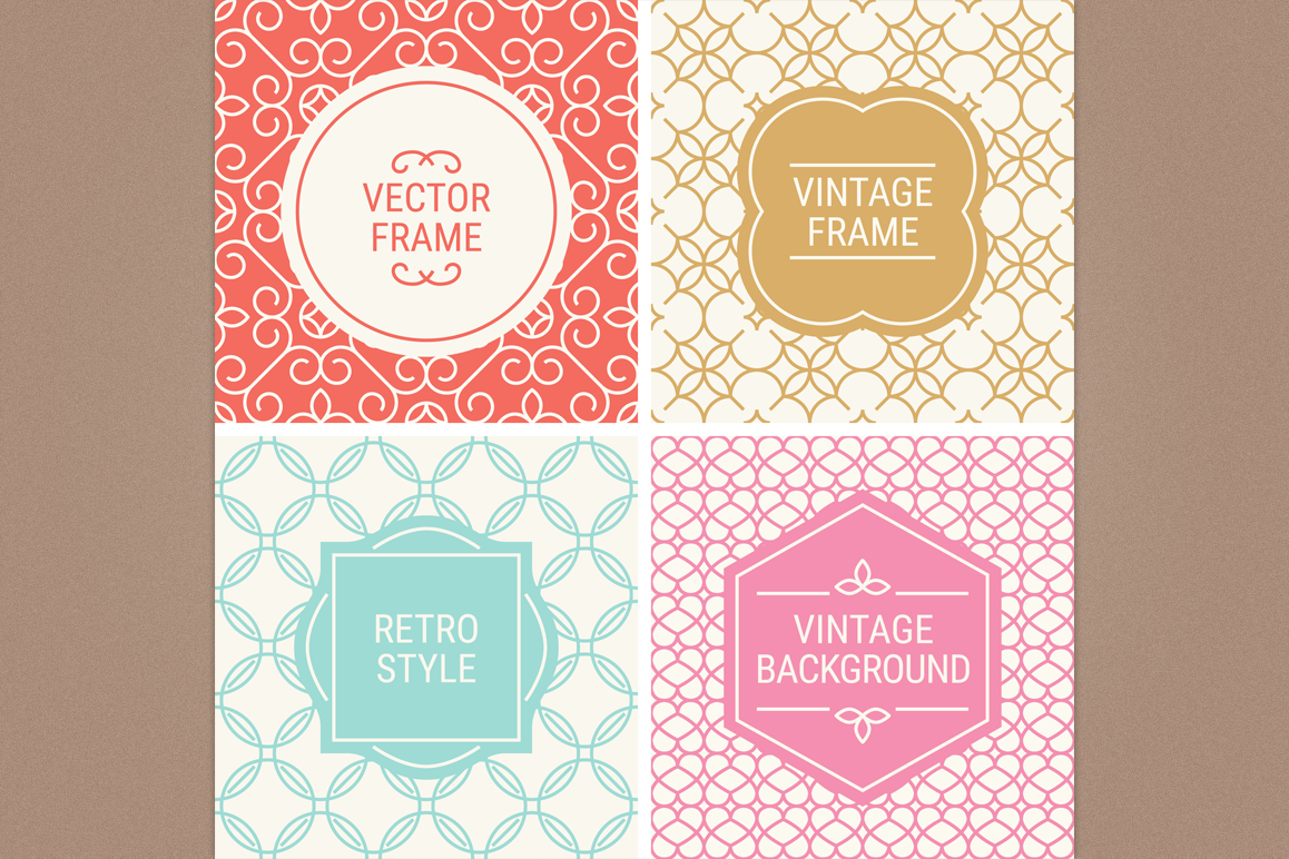 Mono Line Frames and Patterns - Set 19 example image 1