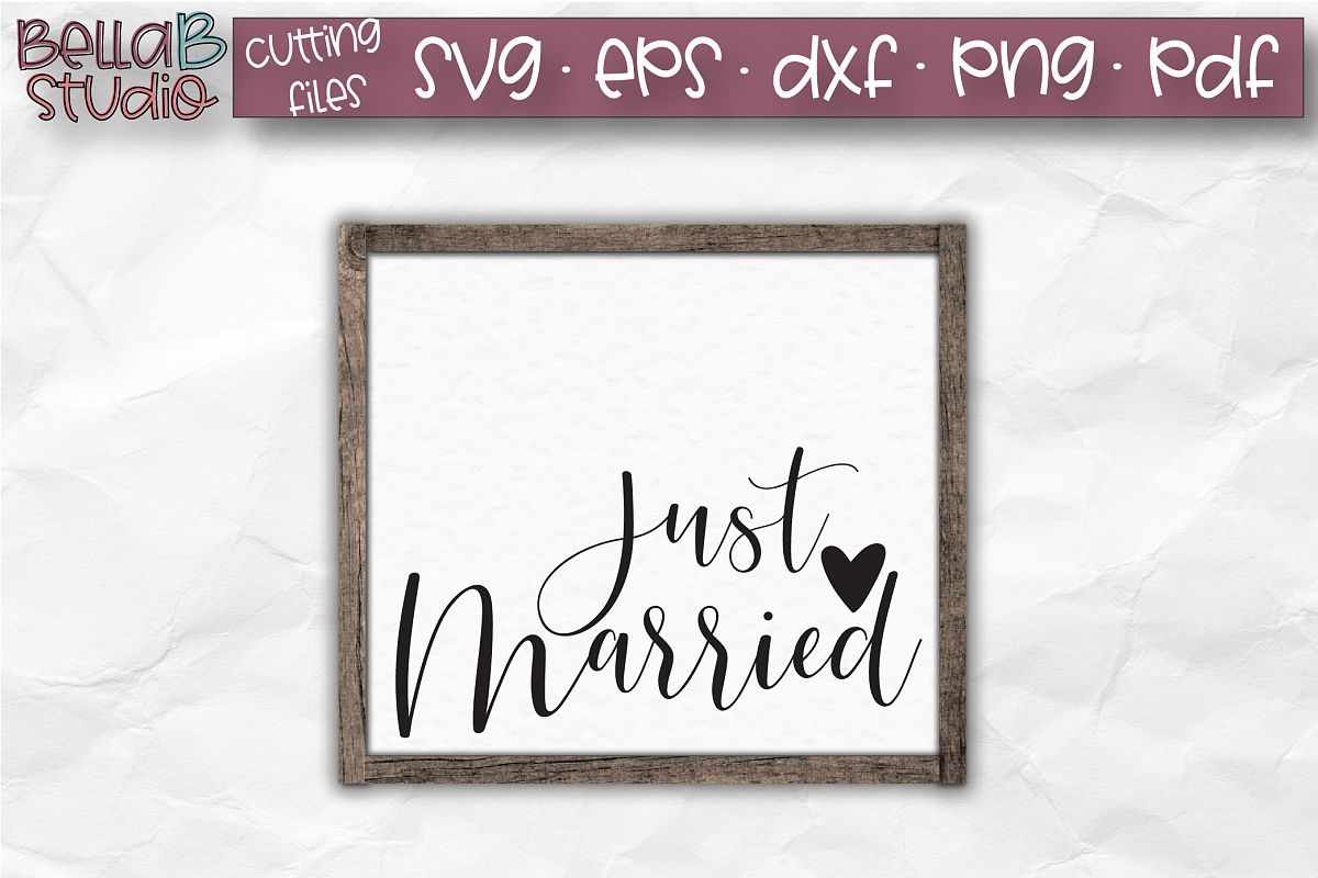 Wedding Sign SVG, Just Married SVG File example image 1