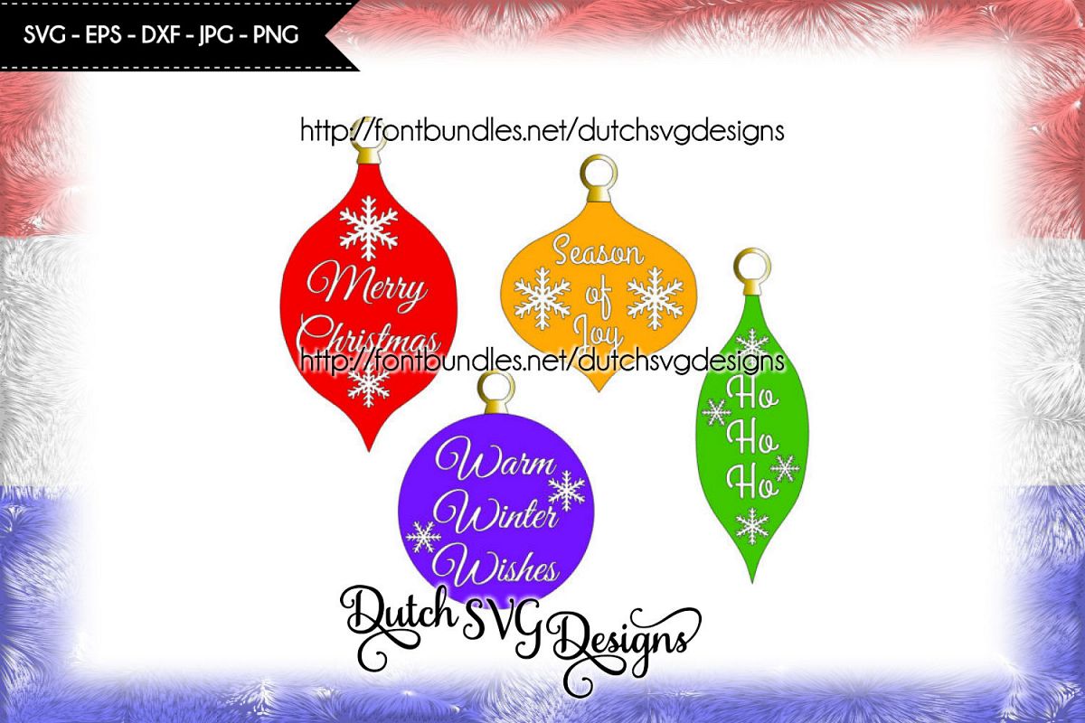 Christmas ornaments cut files, christmas svg, ornament svg example image 1
