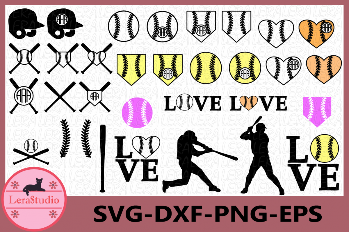 Baseball SVG, Baseball Monogram Svg, Baseball Clipart,Vector example image 1
