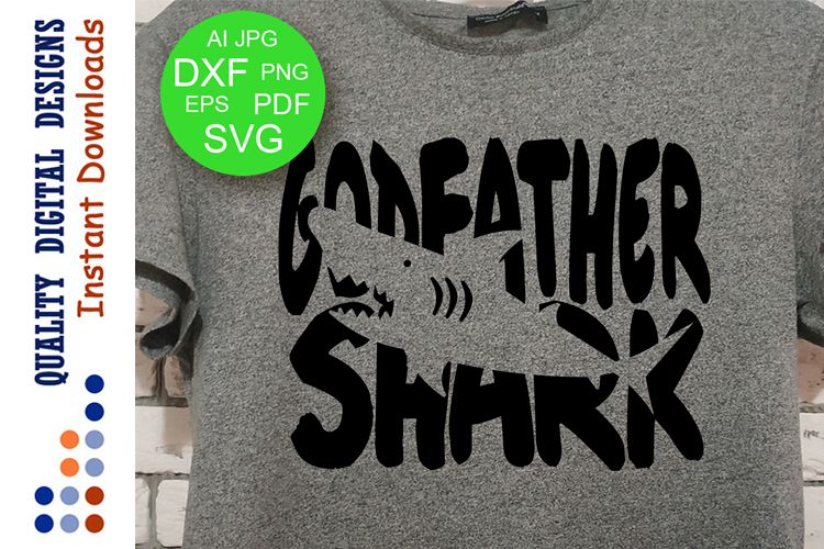 Godfather shark Svg files Family shirts svg example image 1