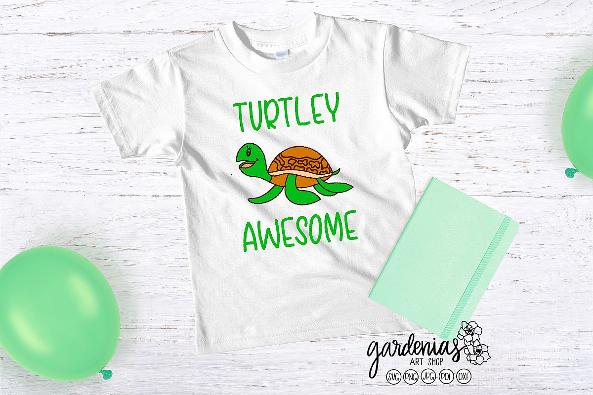 Turtley Awesome SVG | Turtle Cut File | Reptile Clip Art example image 1