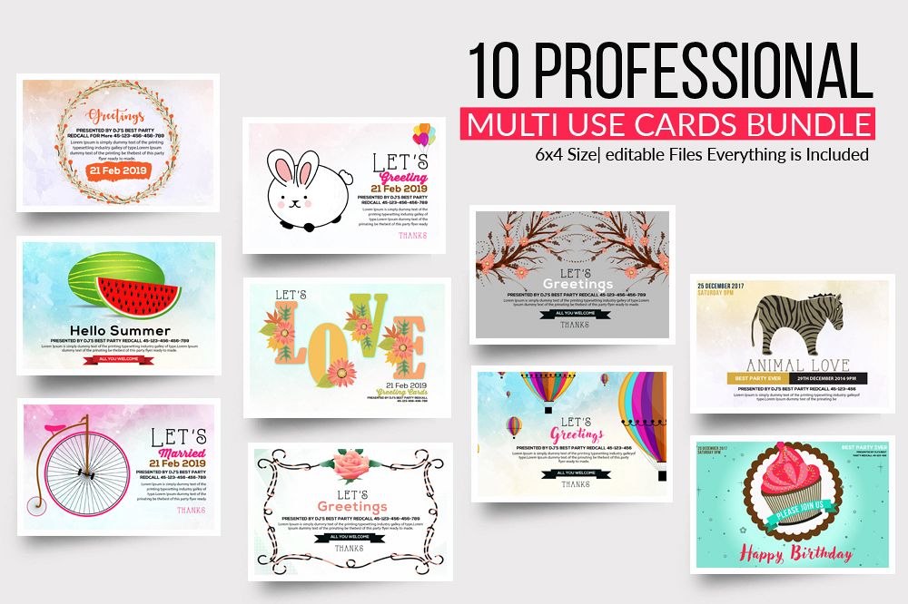 10 Greeting Cards Bundle example image 1