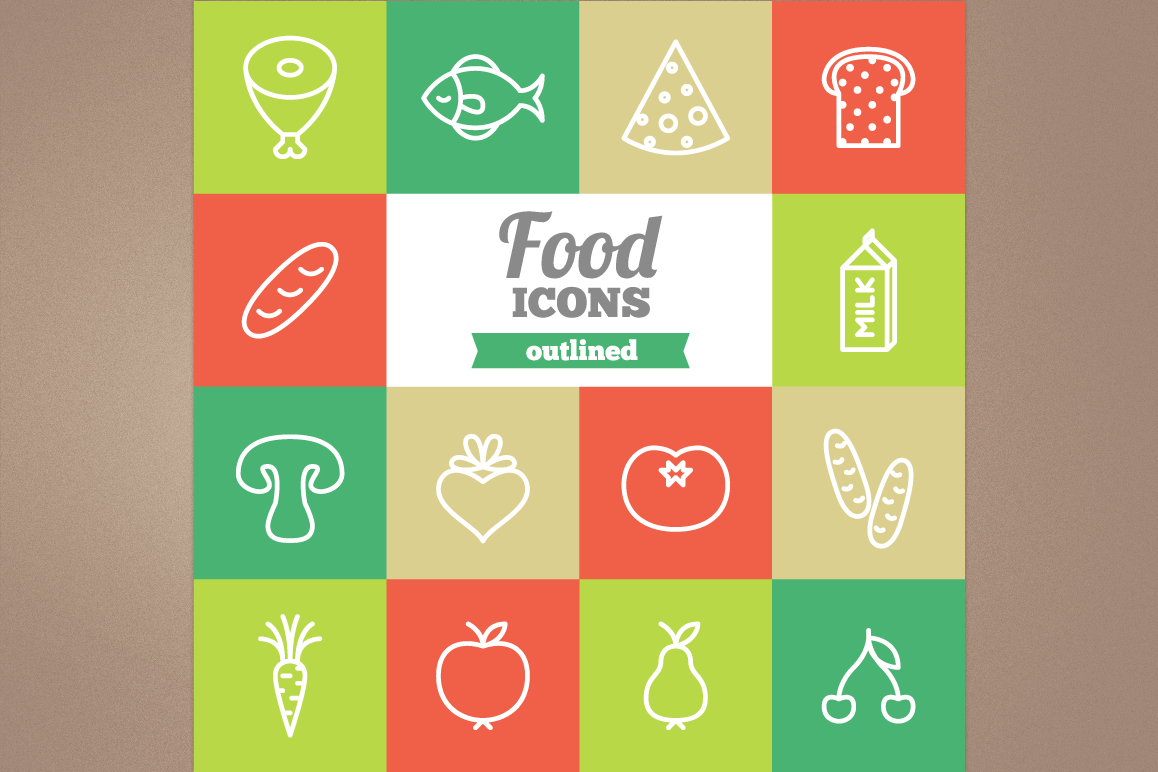 Outlined Food Icons example image 1