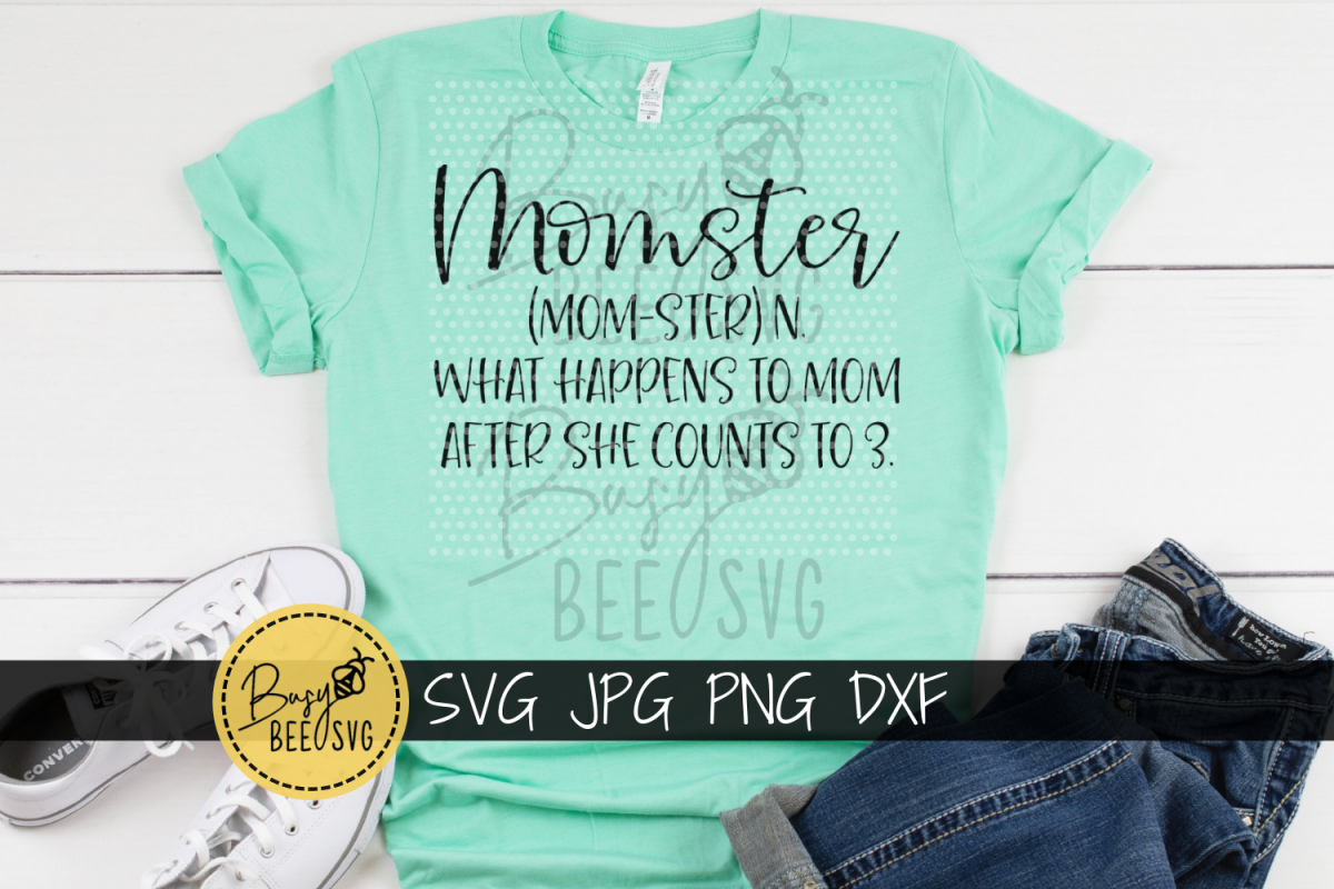 Momster funny mom parenting humor SVG PNG DXF Cut file (209222) | SVGs