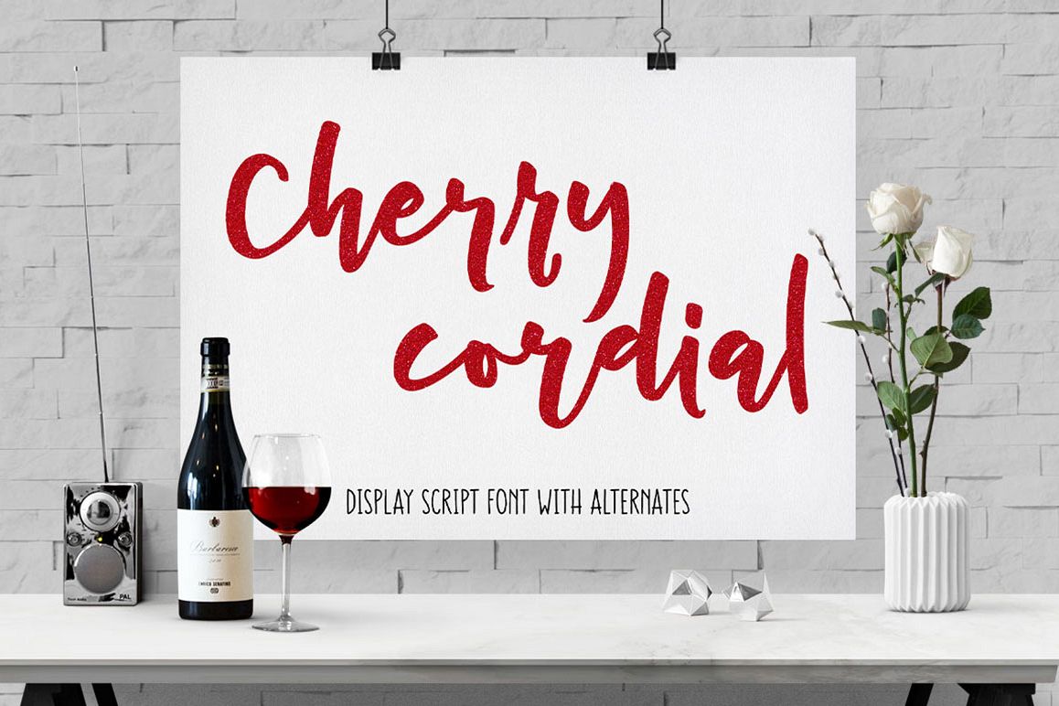 Cherry Cordial: handwritten script display font