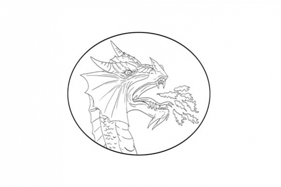 Dragon Fire Circle Drawing example image 1