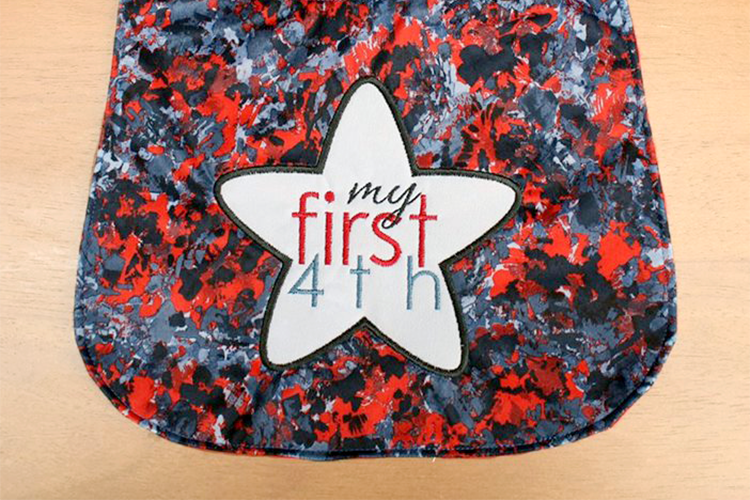 Baby's First 4th of July Applique Embroidery Design example image 1