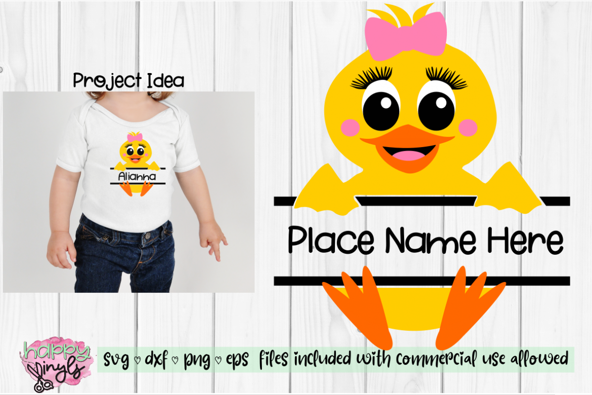 Baby Duck Personalize Design GIRL - An Easter SVG