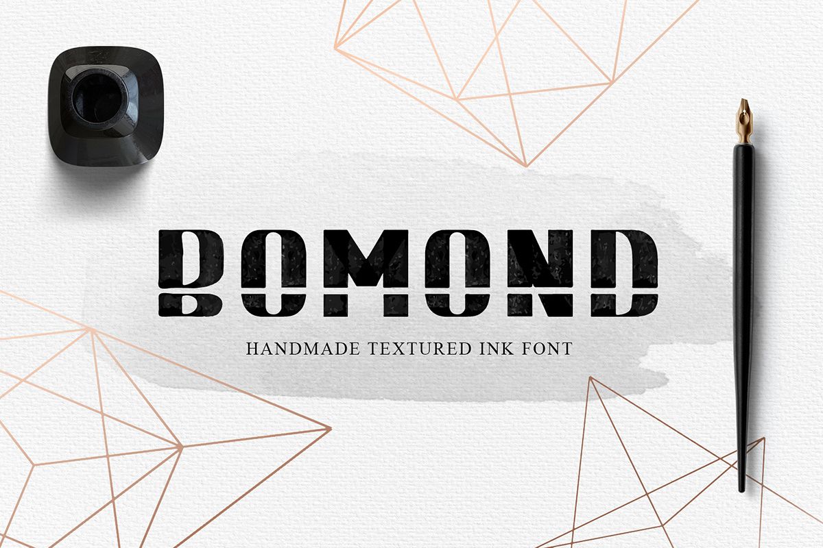 BOMOND. Textured Ink Font example image 1