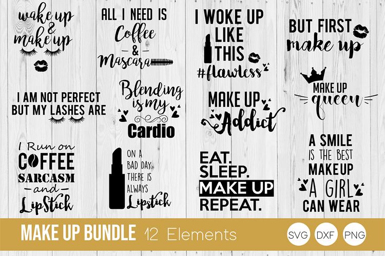 Make Up Bundle, Beauty SVG, DXF, PNG Cut Files example image 1