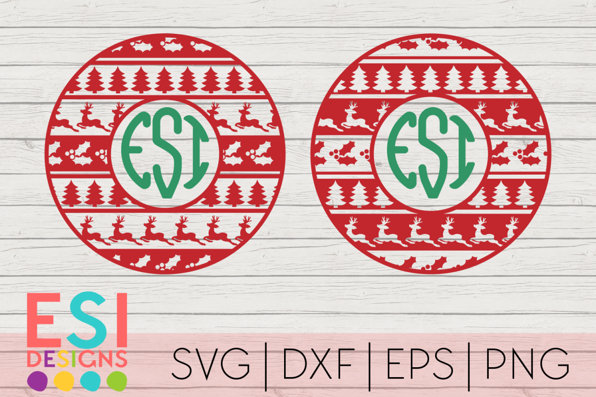 Download Ugly Christmas Sweater Monogram Frames|SVG DXF EPS PNG ...