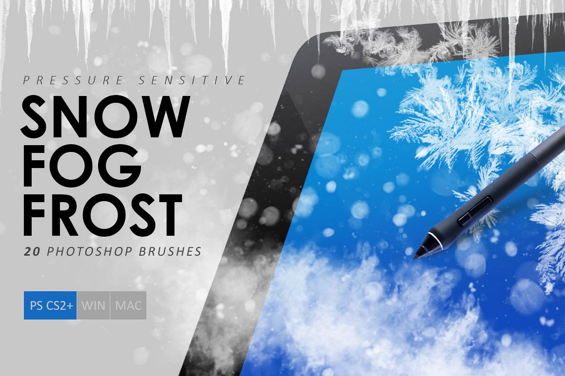 Snow, Fog, Frost Photoshop Brushes example image 1